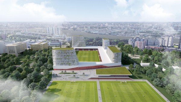 Het vernieuwingsplan voor het stadion van voetbalclub Excelsior. 