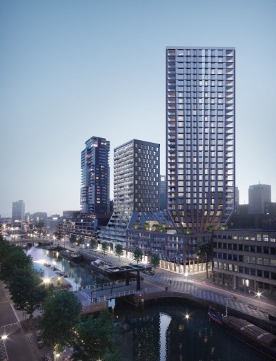 Wilma werkte nauw samen met Barcode Architects aan de eerste driehoekige woontoren in Rotterdam. Deze woontoren krijgt met 35 verdiepingen een hoogte van circa 110 meter.